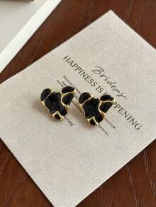 4 Pairs Stylish Stainless Steel Earrings Set For Ladies, Heart & Floral Studs, Holiday Gift For Halloween, Thanksgiving, Christmas, Multi-Scene Wear - Multicolor - View 12