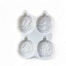 Christmas Ball Silicone Mold, Semi-3D Pendant Candle Holder Plaster Decor Home Epoxy Resin Mold, 70G - Multicolor - View 15
