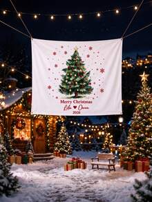 Personalized Christmas Decoration Banner, Customized Design Christmas Wall Decor, Customizable With Your Name, Room Decoration Wall Decor, Home Decor, Party Decoration, Suitable As Holiday Gift, Anniversary Gift, Christmas Gift, Christmas Home Decor - Multicolor - View 8