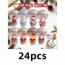 8/16/24 pieces, innovative wooden hanger decorations for Christmas, wooden hot air balloon hanger decorations for home and kitchen during Christmas, Mother's Day, Father's Day, hot air balloons, Santa Claus character patterns, festive hangers, hangin - Multicolor - Ver 10