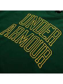 Under Armour Men's UA Icon HWT Terry OS Crew Dark Green Letter Crew Neck Casual Sweatshirt 1386548-301 - Forest Green - View 3