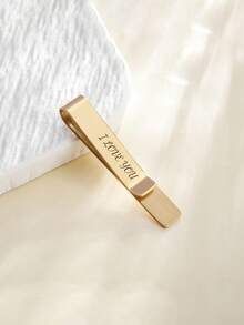 Personalized Tie Clip, Custom Carved Groom Groomsman Tie Clip, Wedding Gift, Commemorative Gift, Groom Bride Father Gift, Wedding Gift, Groom Gift - Tie Clip - View 8