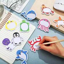 30pcs/120pcs/240pcs/360pcs Ocean Animal Creative Sticky Notes, Children's Reward Colorful Cartoon Memo Pads, Random Color Styles (30pcs/Book), Message Memo Pads, Tear-Off Writing Paper Sticky Notes, Self-Adhesive Easy To Paste Memo Pads, Learning Supplies, Home, School, Office Little Helper, Children's Day Small Gift, Christmas Gift - Multicolor - View 6