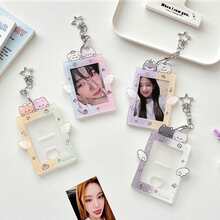 Kawaii Cartoon Animal Angel Wing Acrylic Photocard Holder With Star Keychain, 3 Inch K-Pop Idol Photo Card Protector, Backpack Charm - Multicolor - View 8