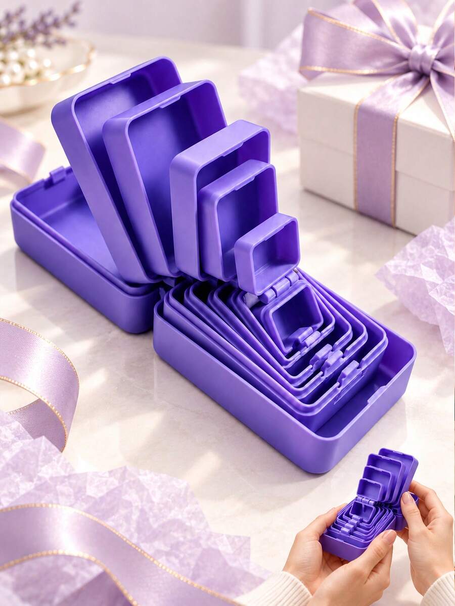 6pcs Set Fun Nested Surprise Gift Box, Stackable Prank Gift Box, Multi-Layer Jewelry Box, Suitable For Proposal, Birthday, Halloween, Christmas - Multicolor - View 1