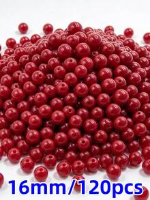 6-16mm Dark Red Acrylic Round Beads, Smooth Spacer Beads For DIY Bracelet Necklace Phone Chain Jewelry Making Supplies - Multicolor - View 21
