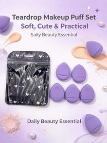 5/10pcs Finger Powder Puff, Finger Puff, Mini Makeup Sponge Soft Beauty Makeup Blender Powder Puff Suitable For Foundation, Face Powder, Under Eye Setting, Concealer, Repair Cream, Makeup Tools - Multicolor - View 6