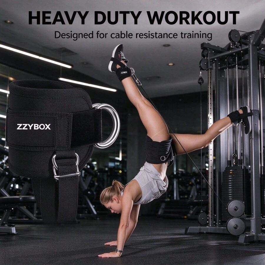 Ankle Straps For Cable Machine Leg Kicks - Adjustable Comfortable Rope Ankle Attachment, Suitable For Gym Cable Machine Glute Kick-Backs - Leg Extensions, Curls And Ankle Straps For Men And Women - Multicolor - View 1