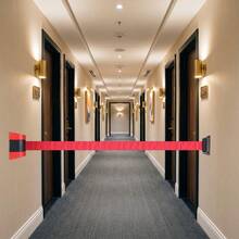 Retractable Belt Barrier Wall Mount Nylon Webbing 5m 16.4ft Auto Rewind Red Black For Hotel Warehouse Factory Crowd Control Queue Line - A - View 2