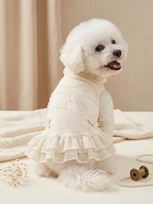 PETSIN 1pc Pet Princess Tutu Dress, Thin Breathable Spring/Summer Outfit For Small & Medium Dogs And Cats, Chihuahua, Bichon, Teddy & Pomeranian - White - View 2