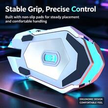 EWEADN Silent Mouse, Ergonomic Design, Multi-Color Breathing LED Lights, Blue, Black, Pink And White Options, Wired USB Connection, Silent Click Buttons, Comfortable Grip, Suitable For PC, Laptop, Desktop, Office And Gaming Smooth Control - View 6