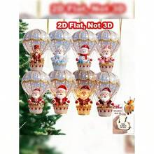 8/16/24 pieces, innovative wooden hanger decorations for Christmas, wooden hot air balloon hanger decorations for home and kitchen during Christmas, Mother's Day, Father's Day, hot air balloons, Santa Claus character patterns, festive hangers, hangin - Multicolor - Ver 6