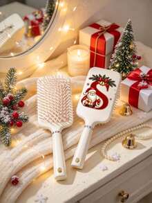 2pcs Christmas Element Letter Combs, Pink, Minimalist - Multicolor - View 3