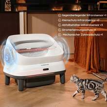 DEVOKO 90L Large Capacity Cat Litter Box Cat-Friendly Litter Box With Integrated Protection APP-Controlled Monitoring With Automatic Cleaning Solids Aromatherapy Deodorization Function Includes Litter Scoop And Filter Grid - White - View 4