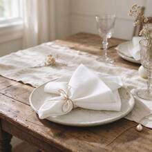 1/2/6/10pcs Multi-Color Faux Linen Classic Art Napkins Table Decor Cloth, Suitable For Wedding, Valentine's Day And Home Decoration - Multicolor - View 6