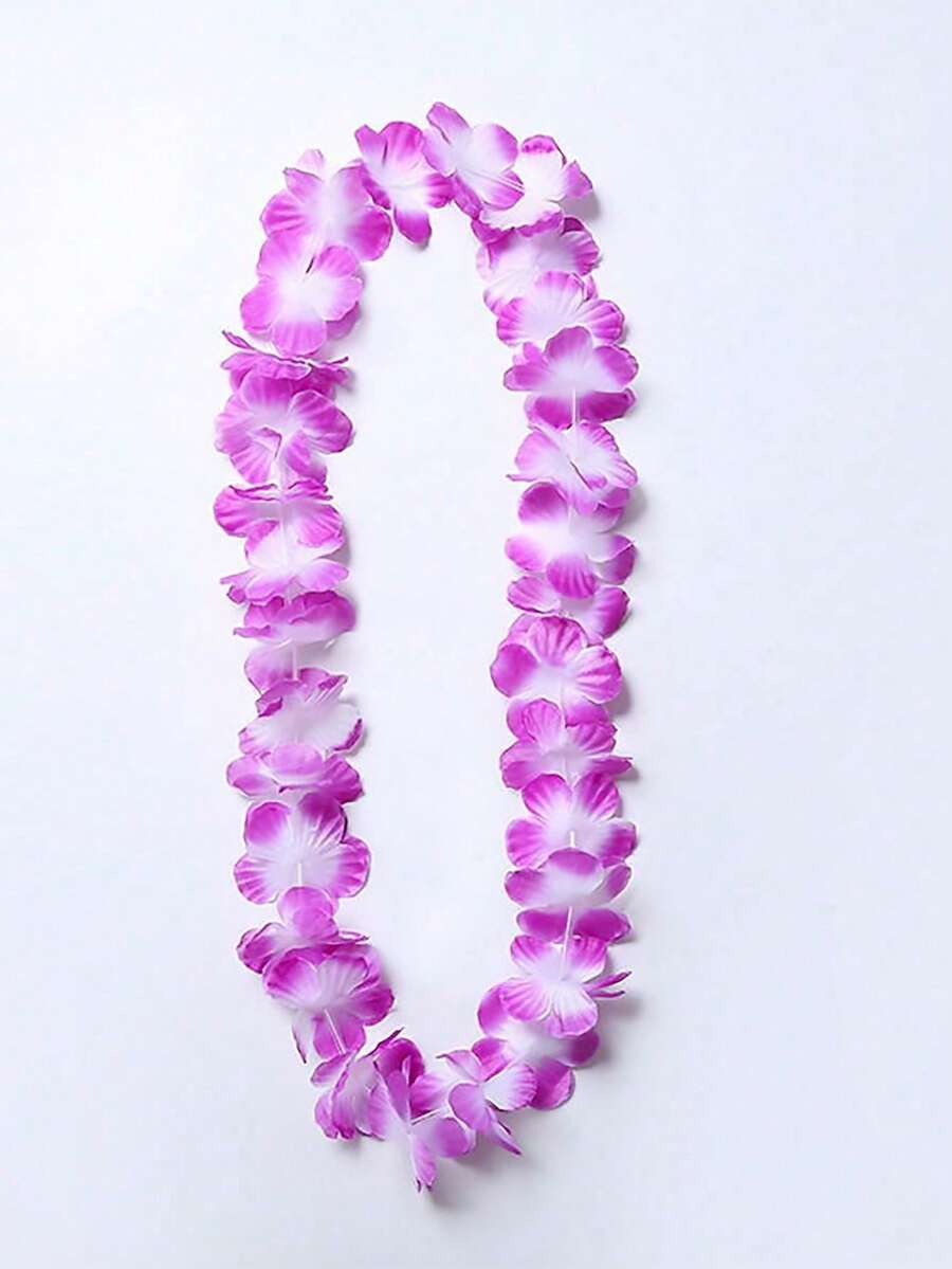 1 Pc One Size, Hawaiian Lei Necklace, Tropical Hawaiian Flower Themed ...