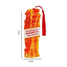 1pc Bacon Shaped Bookmark, Printed With "Reading Is Bacon" Pun - Multicolor - View 5