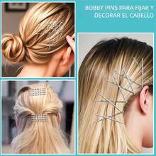 300pcs En Forma De U, Ondulado Bobby Pins Kit De Pines De Pe - Plateado - Ver 7