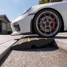 Curb Ramp, 2.6" Rise Rubber Driveway Ramps, Heavy Duty 33069 Lbs Weight Capacity Threshold Ramp, Curbside Bridge Ramps For Loading Dock Garage Sidewalk, Expandable Full Ramp Set - 2.6 Inches - View 9