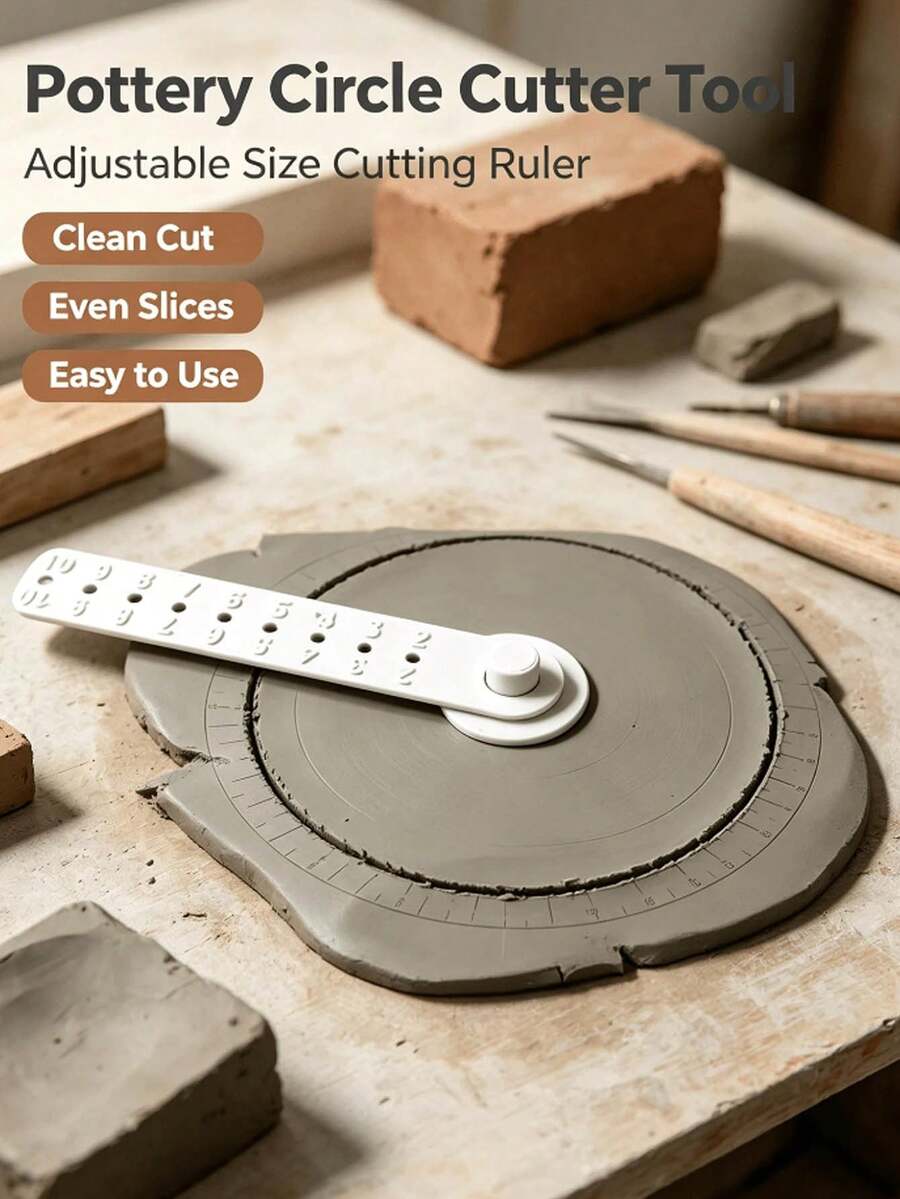 Ceramic Tool Set, Includes Transparent Radius Ruler And Perforated Divider Plate, Flexible Clay Cutting Tools, Suitable For Pottery Wheel And Clay Sculpture, Plastic Craft Gift, Ideal For Hobbyists, Beginners And Artists - Multicolor - View 1