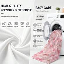 3pcs Bowknot Pattern Duvet Cover Set (1 Duvet Cover + 2 Pillowcases, No Inserts), Sweet Style, Cute Modern, Healing Cute, All Season Use, Digital Print, Polyester Bedding, Soft & Breathable, Machine Washable, Ideal For Home Or Dorm - Multicolor - View 9