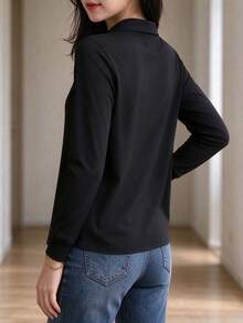 Women's Black All-Season Long Sleeve Base Layer - Black - View 3