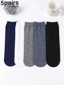 5 Pairs Loose Solid Color Socks, Loose Ankle Socks, Ultra Loose Short Socks, Soft Breathable Mid-Foot Socks, Elastic Top Design, Easy To Put On And Take Off, Unisex, Suitable For Men, Elderly And Daily Wear. Random Colors - Multicolor - View 13