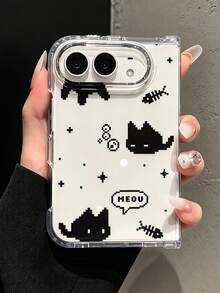 Phone Case - Black Cat Star 2D Printed Phone Case Compatible With Iphone 18 Duo Transparent Soft TPU Back Cover - Clear - View 2