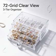 1pc Multi-Layer Acrylic Transparent Fashionable Practical Multi-Function Nail Art Grinder Nail Decoration Nail Tip Storage Box, Suitable For Rings, Earrings, Necklaces, Bracelets And Other Jewelry Storage - Multicolor - View 5