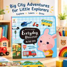Little World . Big Discovery 紙板書系列 | 室內與戶外活動、家人與朋友、身體部位、動物與植物、食物啟蒙學習書，幼兒認知圖書，適合 2 歲以上兒童認識周圍事物，書中包含鮮豔圖片與對應英文單字 - 淺藍色 - 查看 2