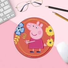 Hasbro Round Peppa Pig Cartoon Mouse Pad, Cute Pink Design, Non-Slip Rubber Bottom Computer Mouse Pad, Children And Student Gift Peppa Pig Mouse Pad, Round Mouse Pad, Pink Cartoon Pig, Children's Desktop Accessory, Non-Slip Rubber Mouse Pad, Cartoon Gift - A - View 7