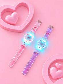 Girls Heart Magic Arrow Decor, Dreamy Princess Children's Glowing Watch, Daily Wear Accessory, Birthday Christmas Gift - Pink - View 6