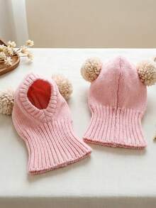PETSIN 1PC Pet Accessory Hat 2026 New Arrival Small Dog Puppy Cat Cute Simple Versatile Warm Pom Pom Knit Hat - Pink - Pink - View 2