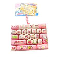 Animal Diary Cartoon Strawberry Rabbit Stress Relief 26-Key Keyboard, Mechanical Feel Keyboard, Clicky Sound Keyboard, Detachable Random Assembly Keyboard Toy, Keychain Pendant Toy Backpack Decoration - Multi-color - Random Style 1pcs - View 3