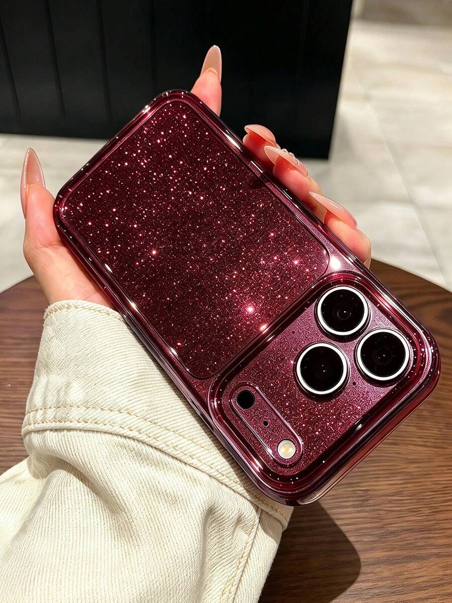 Phone Case - Luxury Clear Glitter Silicone Phone Case With Full Lens ...