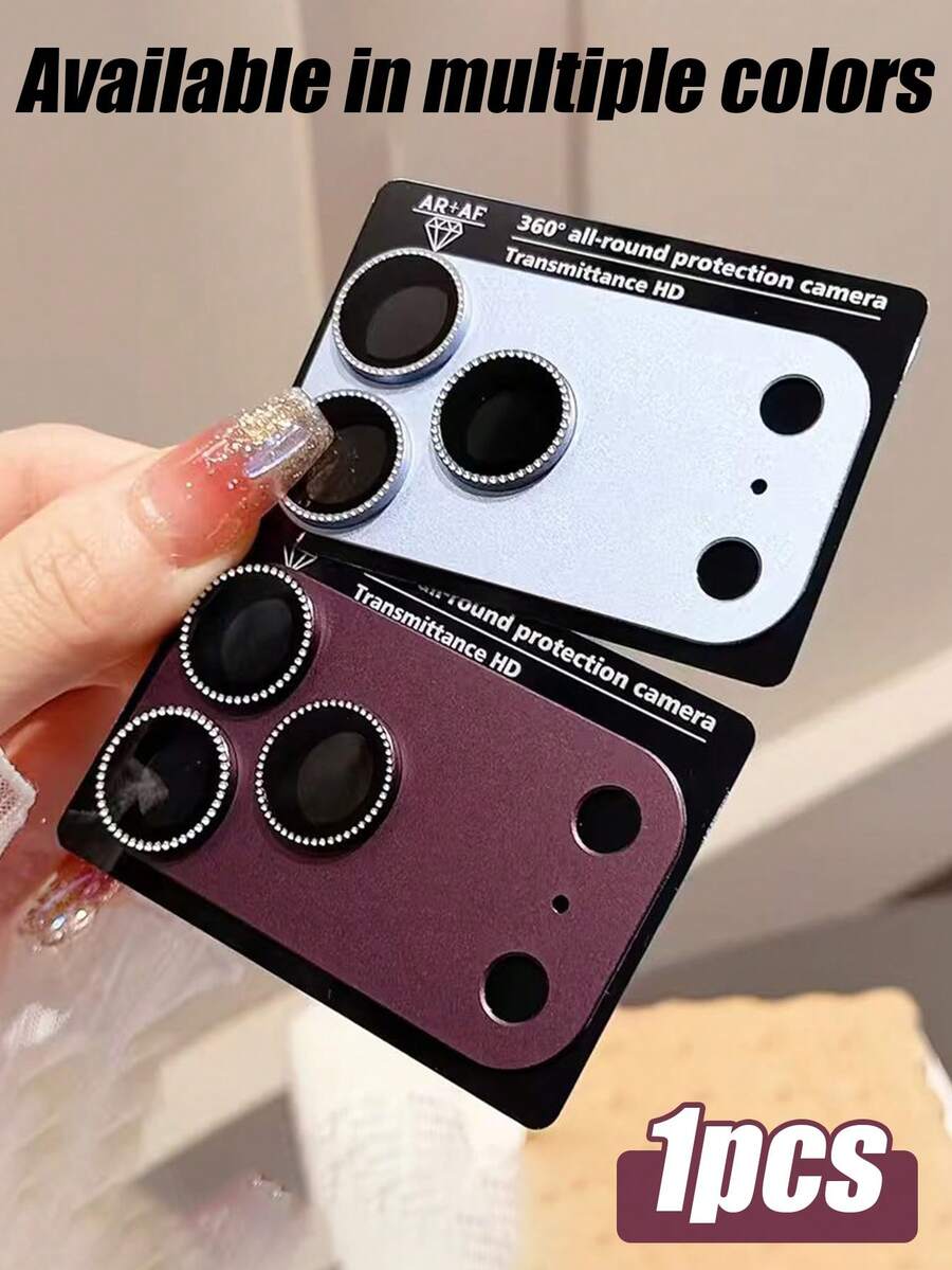 1-Pack – Matte Diamond-Armor 9H HD Tempered Glass Camera Lens Protector, Compatible With IPhone 18 Pro Max, 18 Pro, 17 Pro Max, And 17 Pro – Features Aluminum Metal Lens Rings And Tempered Glass – Wine Red - Burgundy - View 1