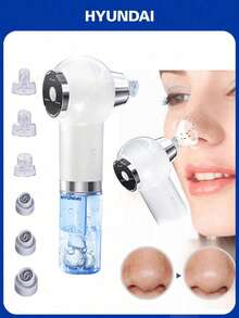 HYUNDAI 6-In-1 Portable Electric Blackhead Vacuum Remover Set, 3 Modes, USB Rechargeable Blackhead Suction Device, Facial Pore Cleaner, Facial & Skin Care Tool - White - View 10