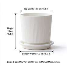 Plastic Flower Pots For Indoor Use; Sturdy And Durable With A Stylish Appearance, Featuring Drainage Holes And Saucers-Perfect For Growing Indoor Flowers And Plants. - A - View 14