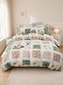 3pcs Down Comforter Cover Set, Pastoral Fresh Floral Pattern, Set Includes 1 Duvet Cover With 4 Corner Ties And Zipper + 2 Matching Floral Pocket Pillowcases, No Inserts Included, Skin-Friendly Soft Comfortable, Machine Washable Dry Cleanable, Detachable, Suitable For Bedroom, Dorm And Travel - Multicolor - View 19