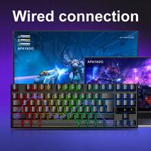 APAYADO Wired Gaming Keyboard, 87-Key Compact Layout, RGB Colorful ...