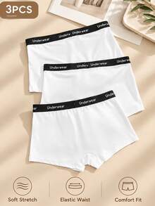 3-Pack Men's Fashion Drawstring Boxer Briefs - White Series, Elastic, Soft And Comfortable Boxer Briefs - White - View 2