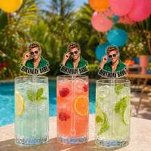 10/30/50/100PCS Acrylic Transparent Customized Pattern Stir Sticks, Photo Logo Beverage Stirrers, Party Cocktail Decor Sticks, Birthday Wedding Souvenirs, Personalized Custom - Multicolor - View 3