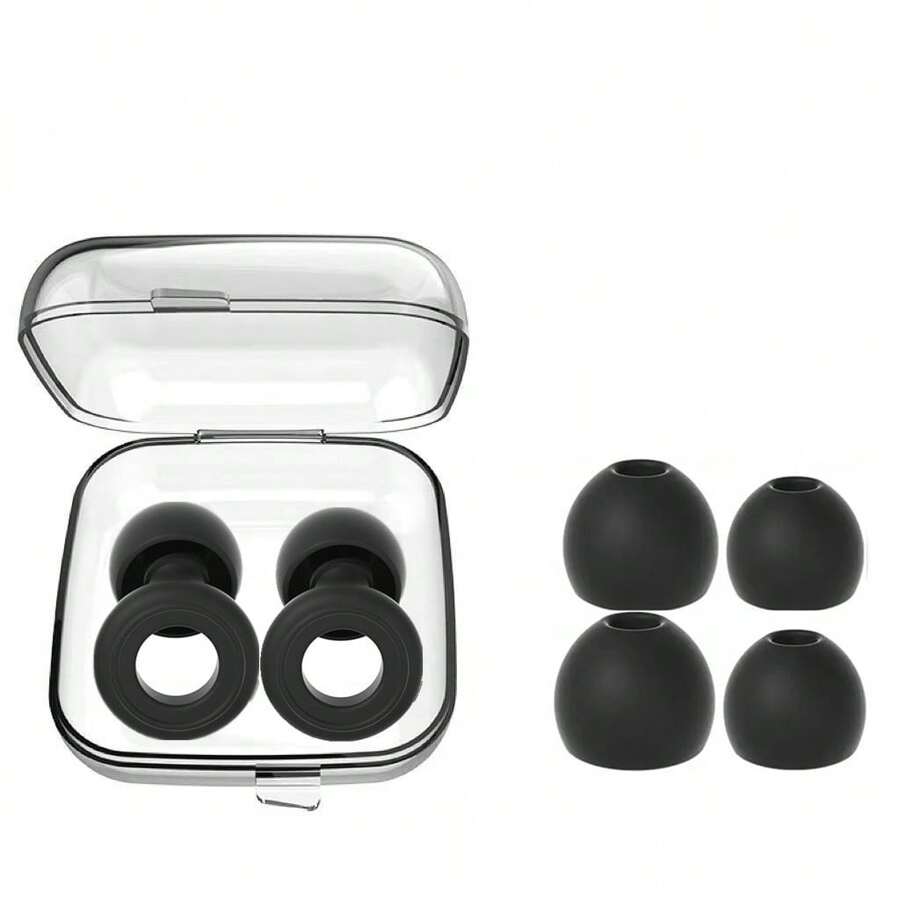 Sleep Earplugs With Storage Box And Replacement Tips, Silicone Soft Earplugs For Comfortable Sleep, Suitable For Dorm, Office, Airplane, Nap, Comes With Storage Box And Different Sizes Of Replacement Tips, Unisex, Portable And Reusable - Multi-color - View 1