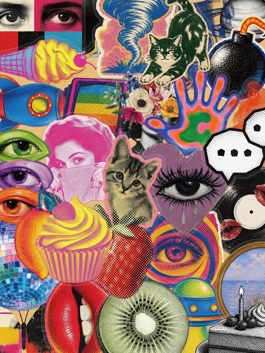 50pcs Y2K Style Stickers For Journaling, Scrapbooking, Planner, Envelopes, Greeting Cards, Laptop, Suitcase, Phone, Guitar, Skateboard, Luggage - Y2K Style - View 1