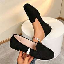 2026 Women's Round Toe Soft Bottom Comfortable Casual Slip-On Loafers, Versatile Flat Shoes - Black - View 5