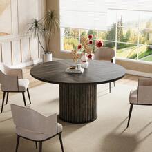 Tribesigns Round Dining Table, 120cm Black Dining Table For 4 People, Dining Room Table With Stable Metal Frame, Modern Dining Room Furniture - Dark Grey - View 11
