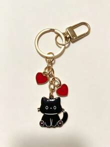 Cute Cartoon Cat Keychain Bag Pendant, Multiple Cute Kitten Charms With Red Heart Decoration, Women's Handbag Backpack Accessory, Daily Decorative Gift - Multicolor - View 13