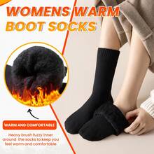 5 Pairs Women's Warm Socks For Cold Weather - Heated Warm Boot Socks Made Of Tech Fabric Thickened Mid-Calf Socks Winter Mixed Color Style Suitable For Outdoor Activities - Multicolor - View 7