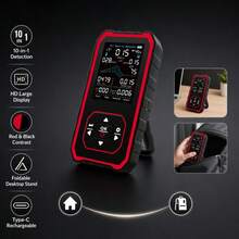 10-In-1 Air Quality Monitor, Suitable For Formaldehyde, TVOC, CO2, Temperature & Humidity, PM2.5/PM10 Monitoring, For Home And Office Use - Black - View 10