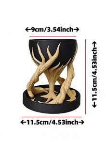 1pc Resin Tree Root Shaped Planter Stand With Drainage Tray, Unique Succulent Plant Pot, Home Desktop Indoor Plant Decoration - A - View 9